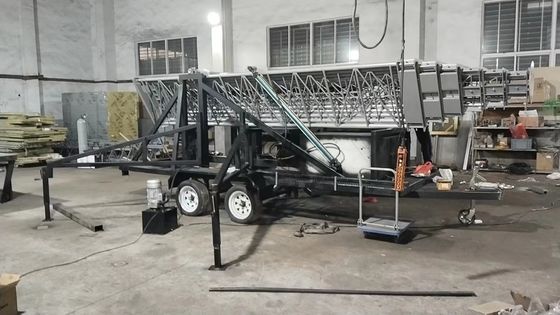 35m Telecom Tower Cell Site On Wheels Motorized Lattice Tower Portable COWs With Shelters