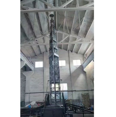 35m Telecom Tower Cell Site On Wheels Motorized Lattice Tower Portable COWs With Shelters