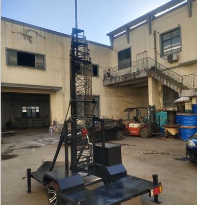 Telescopic Tower Height Fast  Deployment Trailer Tower With Shelter Cell On Wheels COW