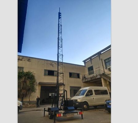 120ft Tower Telescopic Fast Deployment Trailer Tower With Shelter Cell On Wheels COW Telecom Tower