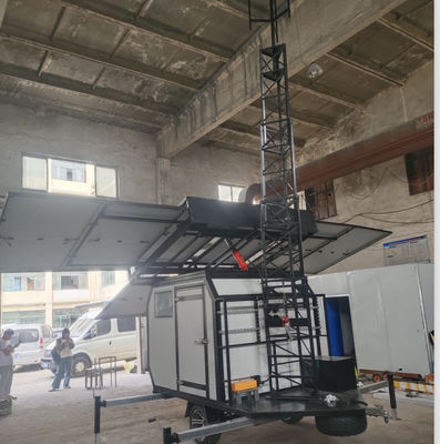 Fast Deployment Trailer Tower With Shelter Cell On Wheels COW Telecom Tower